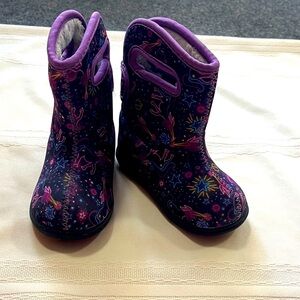 Bogs Kids winter fur lined boots Sz 8 toddler EUC